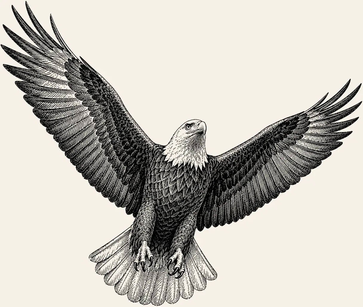 Bald Eagle in Flight. A bald eagle riding the air, wings full, the recovery this book says is possible; a hopeful bookend to the front-page eagle.