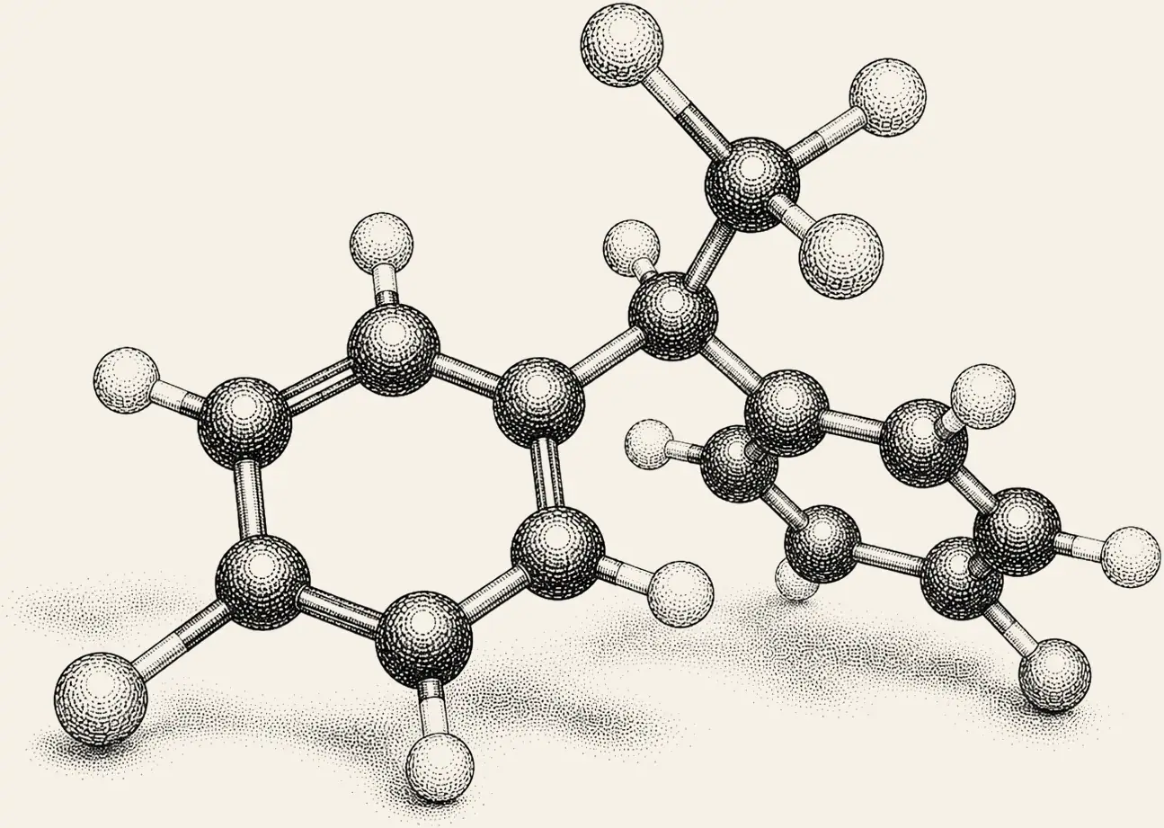 DDT Molecule. DDT in three dimensions.
